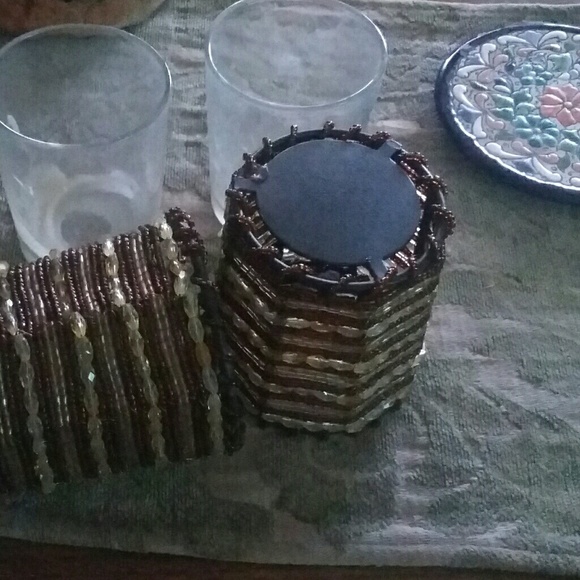 VINTAGE BEADED AND METAL AND GLASS CANDLE - Picture 7 of 7